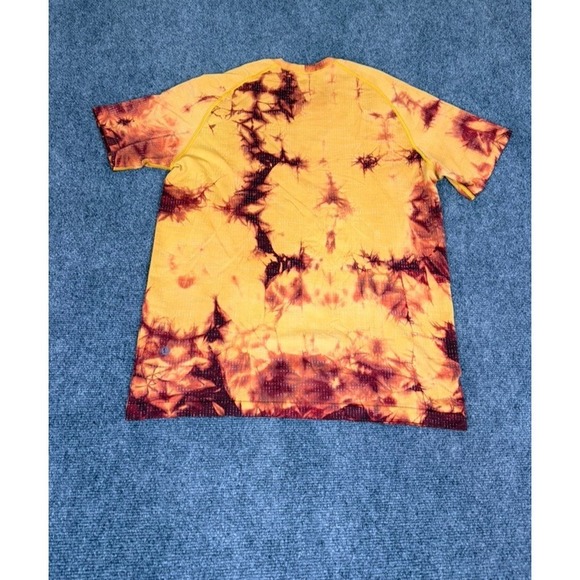 Lululemon Metal Vent Tech Shirt Mens  Yellow Tie-Dye Short Sleeve Size Large - Picture 3 of 7